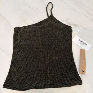 NWT Reformation Jeans Jazmine Top Gold Metalic One-Shoulder XS